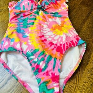 NWT Lands End Tie Die One Piece Women’s Swimsuit